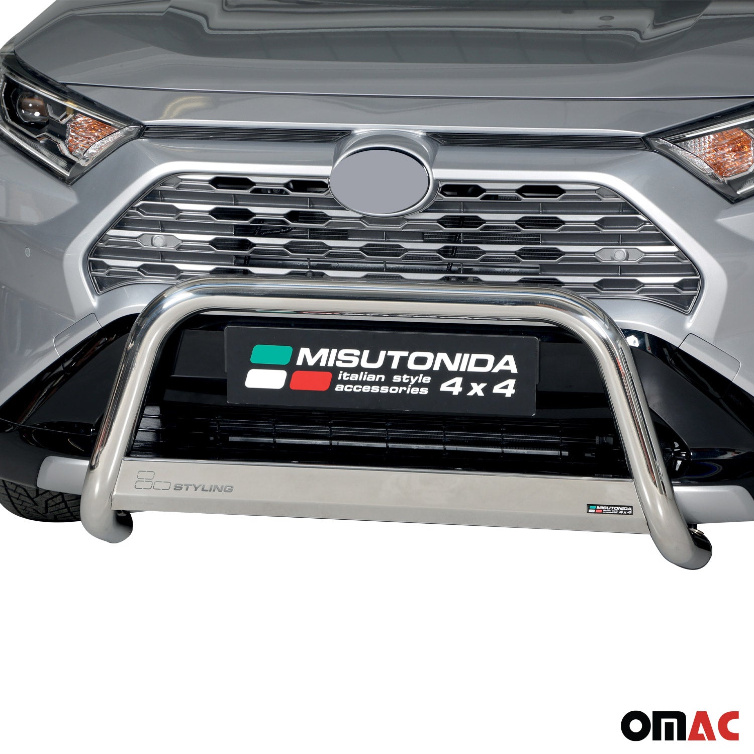 Pare-buffle Avant pour Toyota RAV4 XA50 Hybride 2019-2025 63 mm en Acier Gris