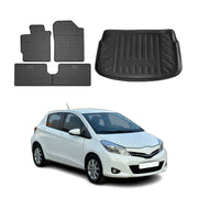 Kit Tapis de sol et coffre pour Toyota Yaris III 2012-2026 HB TPE Noir