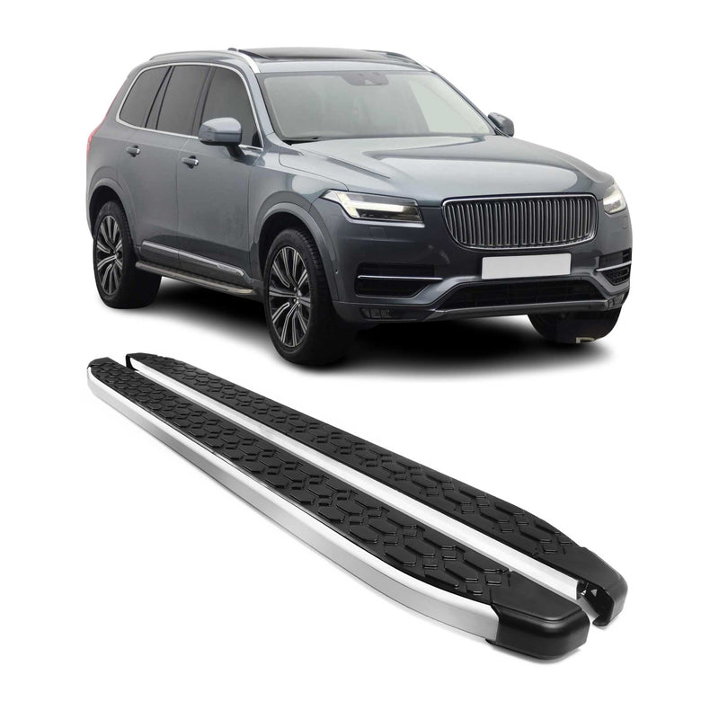 Marchepieds Latéraux pédale pour Volvo XC90 2015-2025 Gris Noir Aluminium 2Pcs