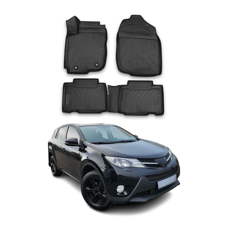 OMAC Tapis de sol pour Toyota RAV4 2013-2018 en caoutchouc Noir