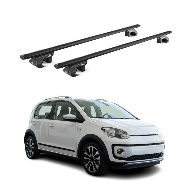 Barres de toit transversales pour VW Up Cross 2013-2025 Alu Noir 2 pièces ABE