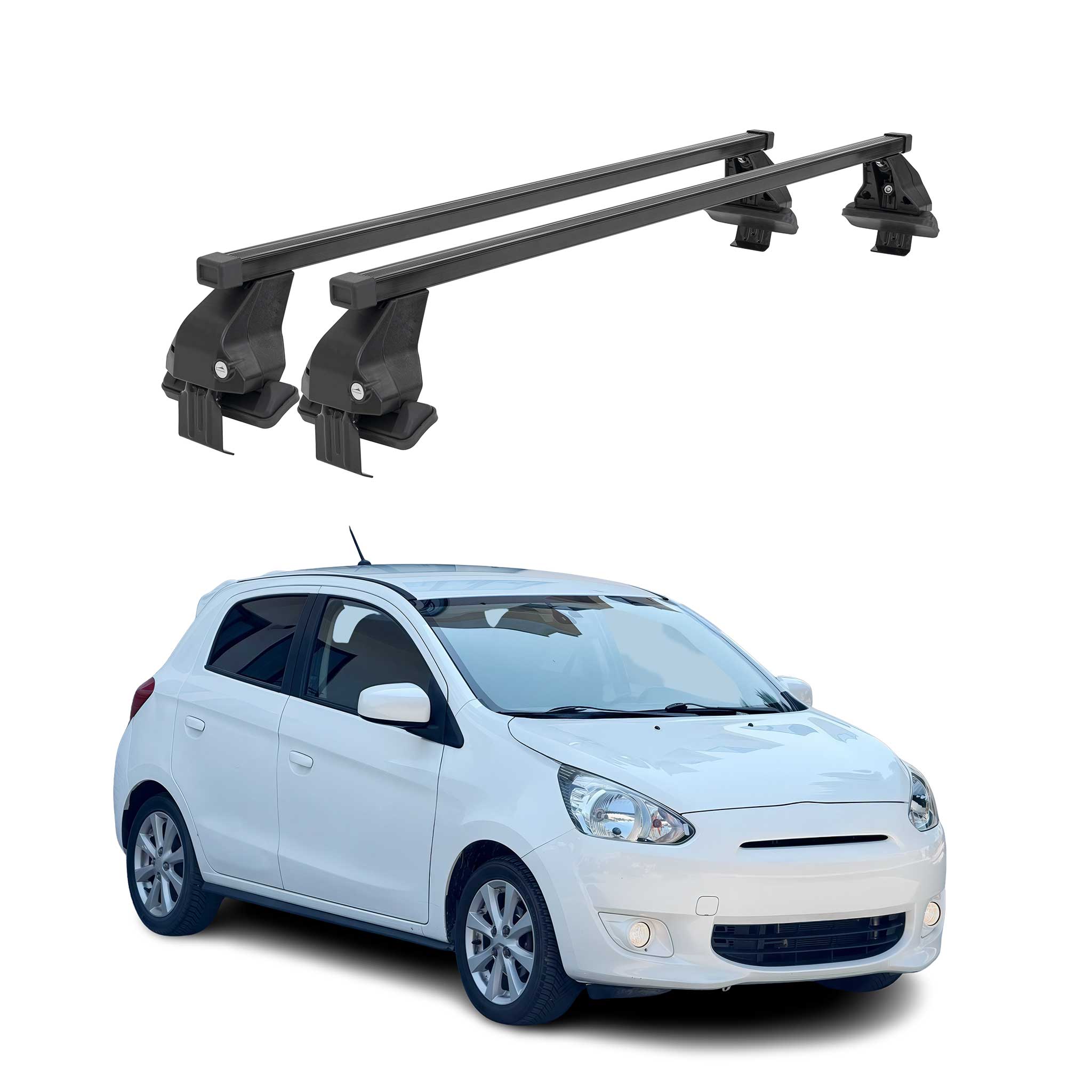 Barres Transversales Menabo pour Mitsubishi Spacestar 2017-2020 Noir