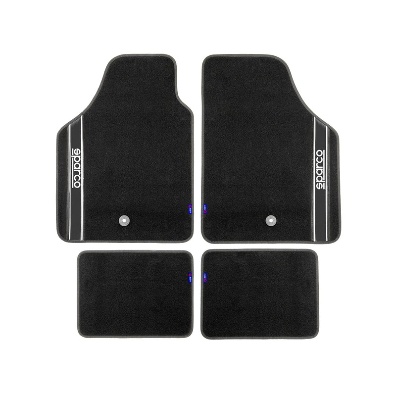 SPARCO tapis de sol tapis de voiture universel toutes saisons 4 pièces en noire