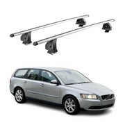 Barres de toit transversales Alu pour Volvo V50 2004-2012 TÜV 75 kg Gris 2Pcs