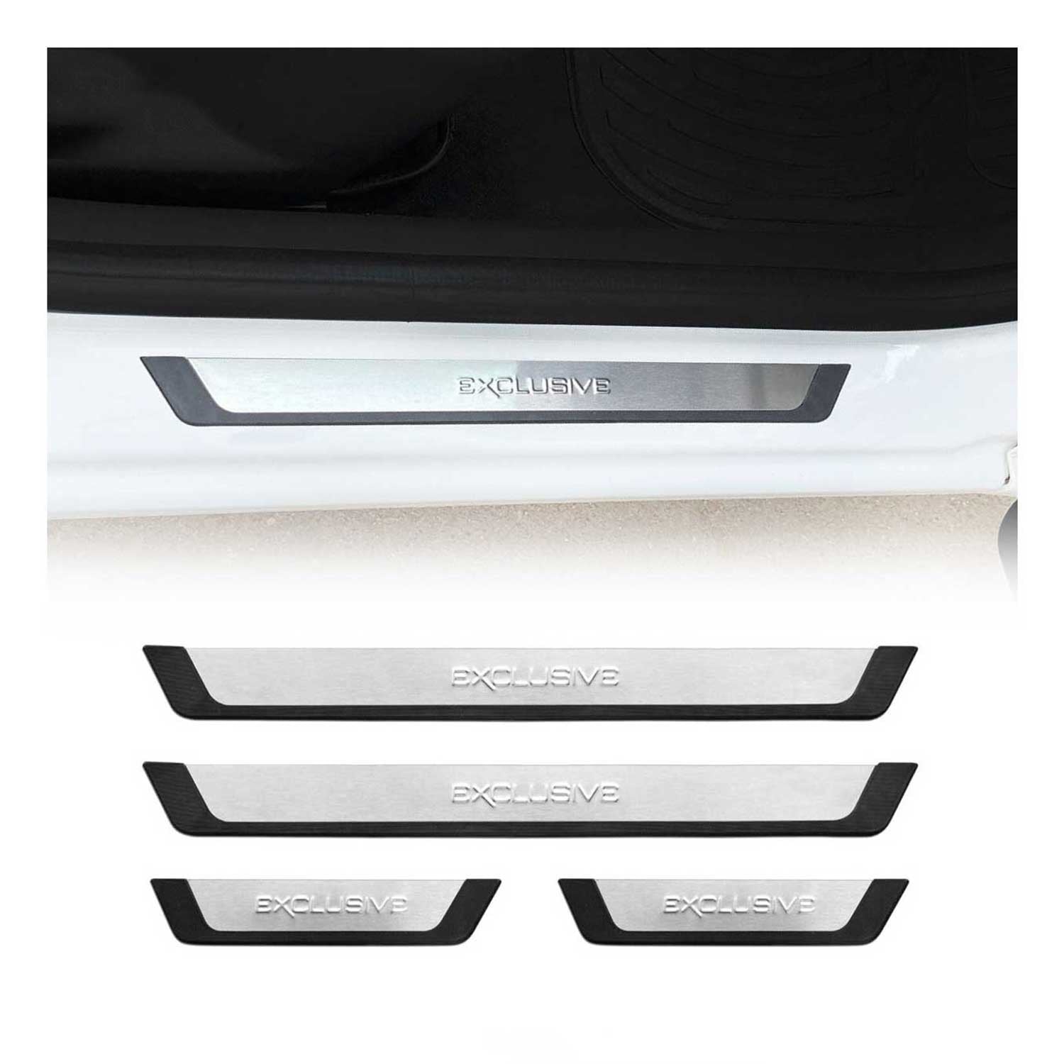Couverture de seuil de porte pour Opel Mokka/Mokka-e 2021-2026 inox chromé 4 Pcs