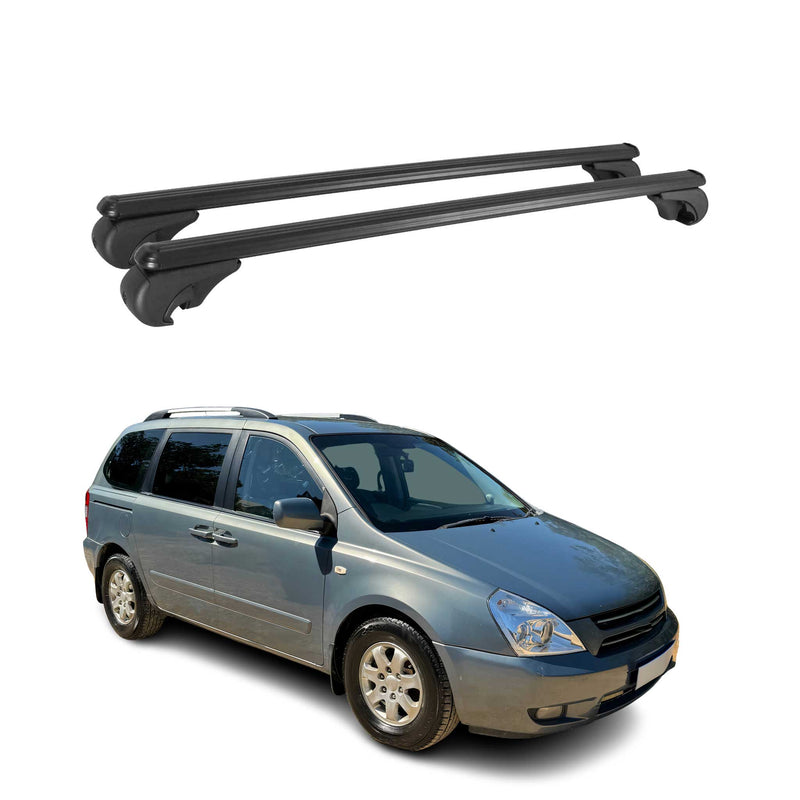 Barres de toit Transversales pour Kia Carnival 2006-2014 Aluminium Noir