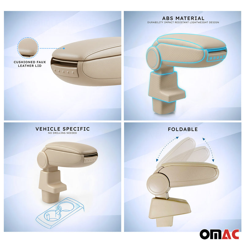 Accoudoir pour Seat Ibiza IV Break 2008-2017 Vinyl Abs Beige