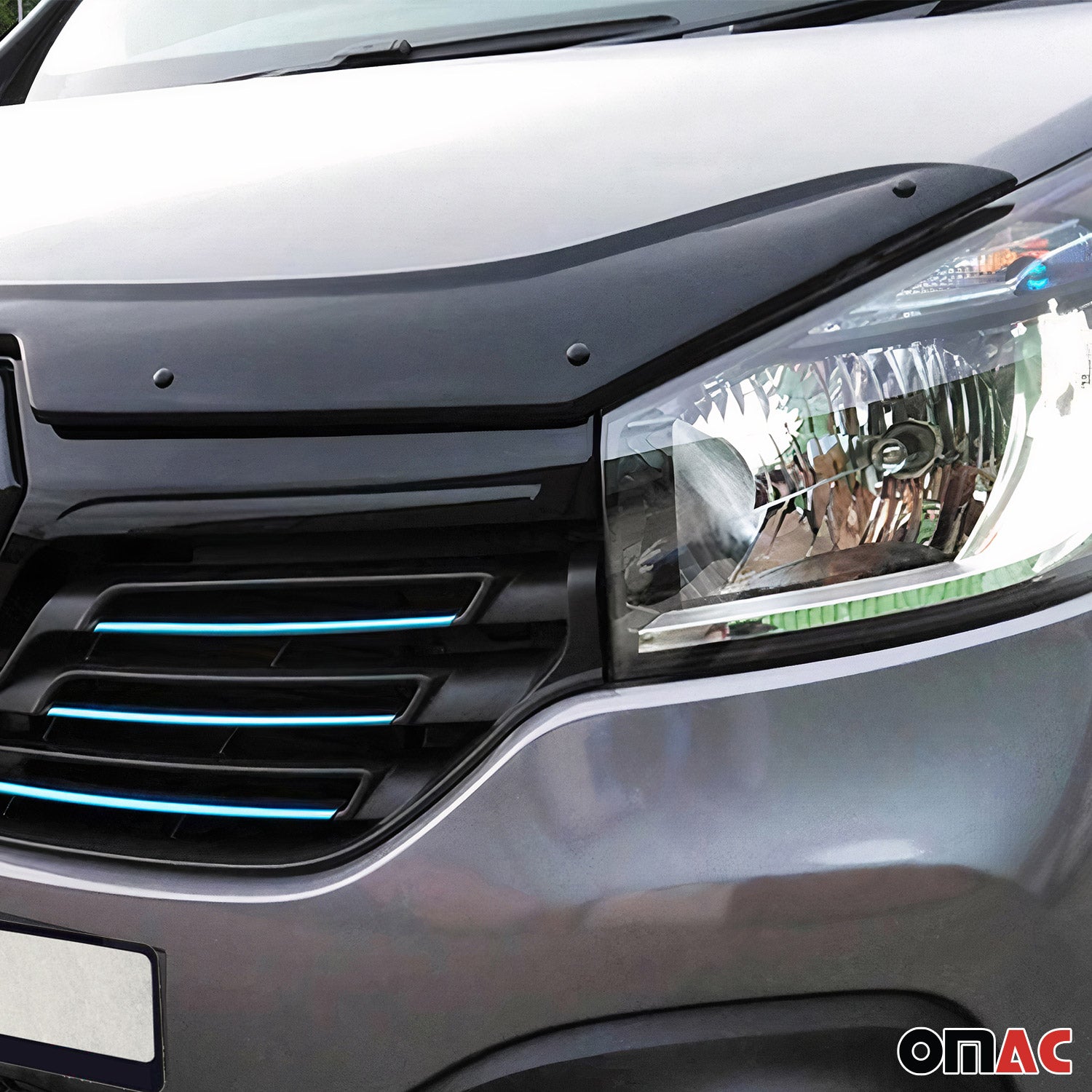 Deflecteurs d'air capot de voiture pour Renault Trafic 2014-2019 Pre-FL Noir