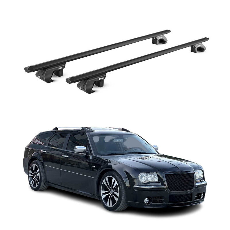 Barres de toit transversales pour Chrysler 300 C SW 2004-2011 5P Alu Noir 2x ABE