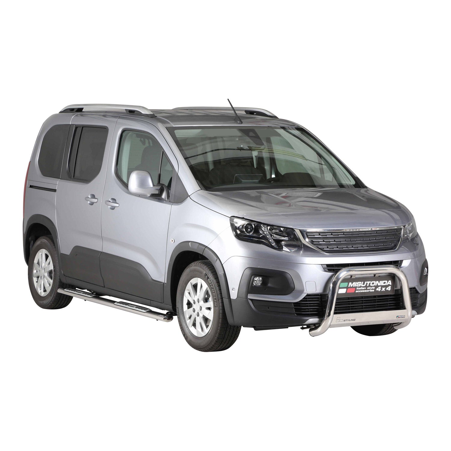 Marchepieds Latéraux pour Peugeot Rifter 2018-2026 Acier Inoxy Argent