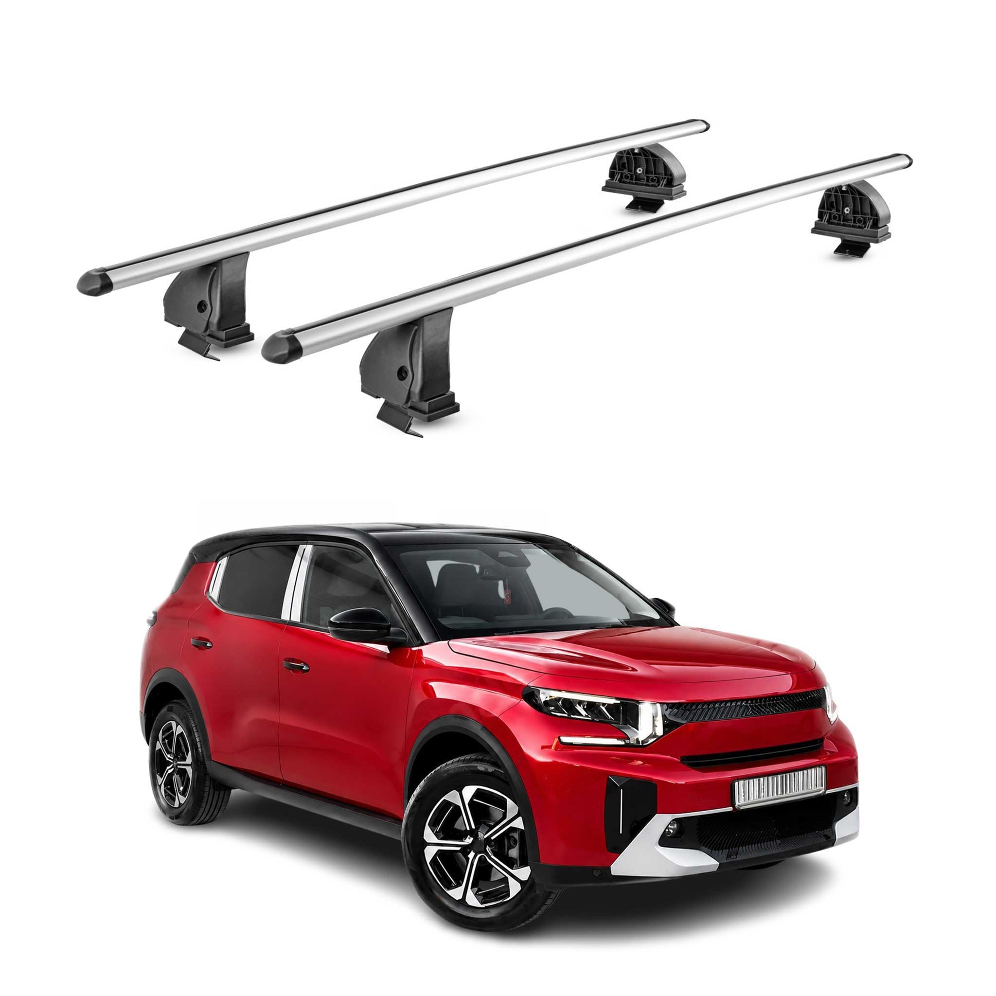 Barres de toit transversales Alu pour Citroen C3 Aircross 2024-2026 TÜV Gris 2x