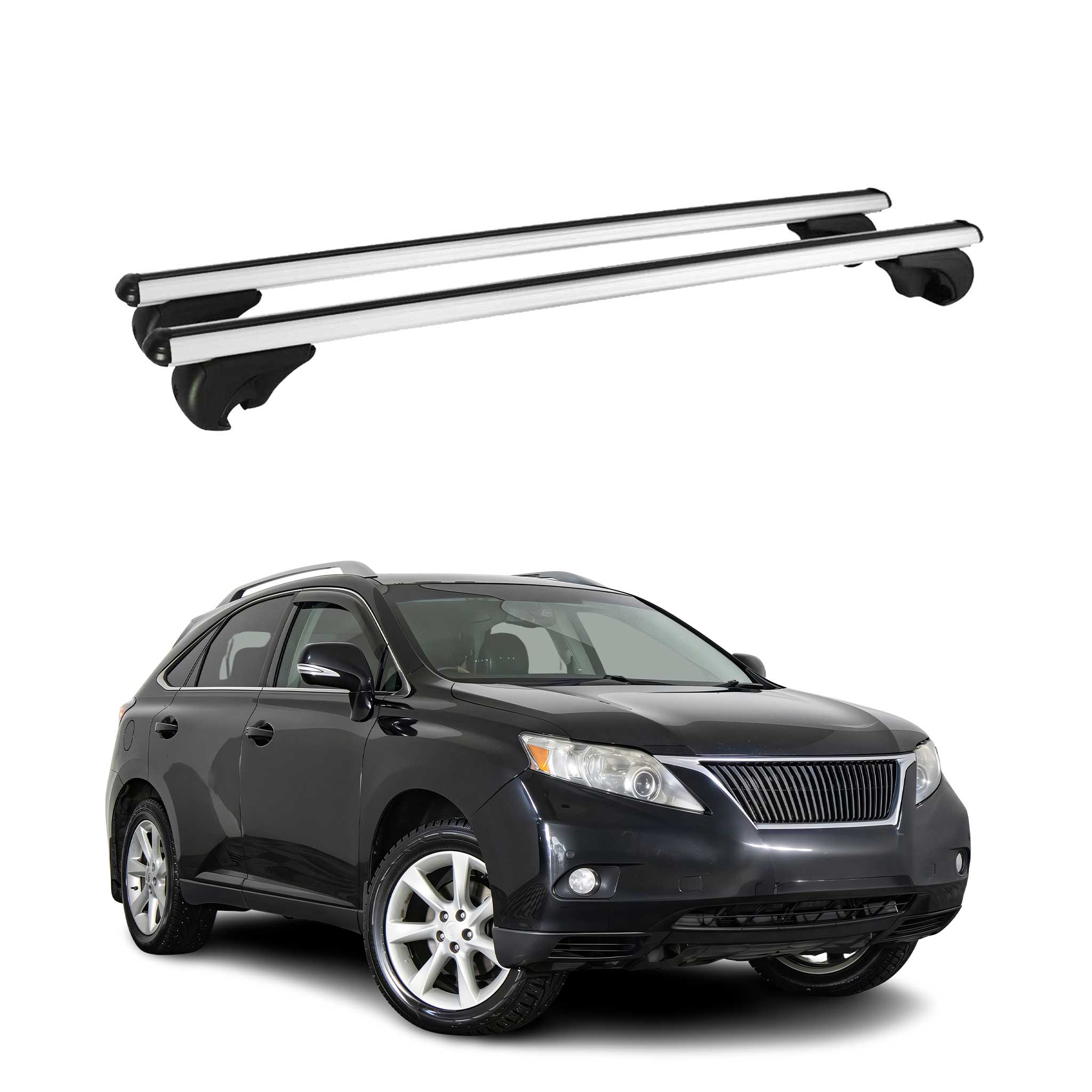 Barres de toit Transversales pour Lexus RX 350 450 MK 2009-2015 Aluminium Argent