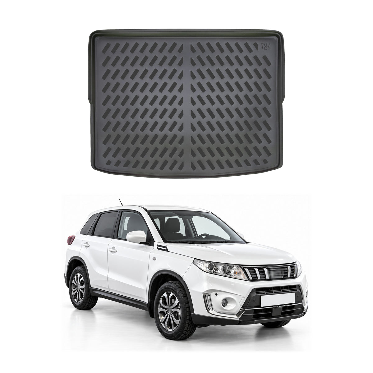 Tapis de coffre Supérieur pour Suzuki Vitara 2015-2027 Noir 3D en Caoutchouc TPE