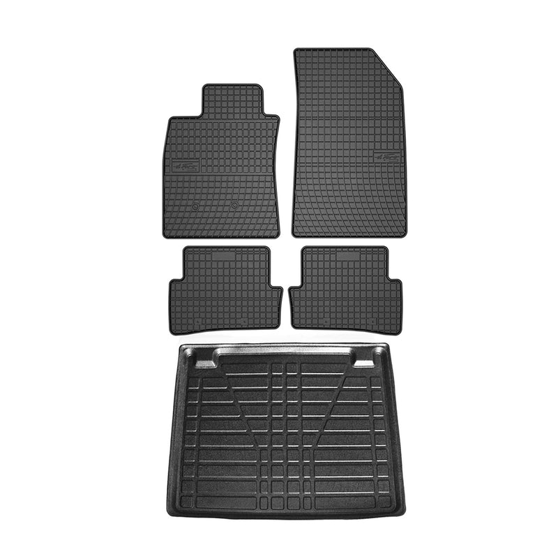 Kit Tapis de sol et coffre pour Renault Clio III 2006-2012 HB TPE Noir