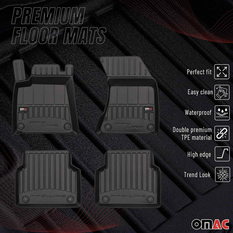 OMAC Tapis de sol caoutchouc pour Audi A8 Standart 2009-2018 Noir Premium