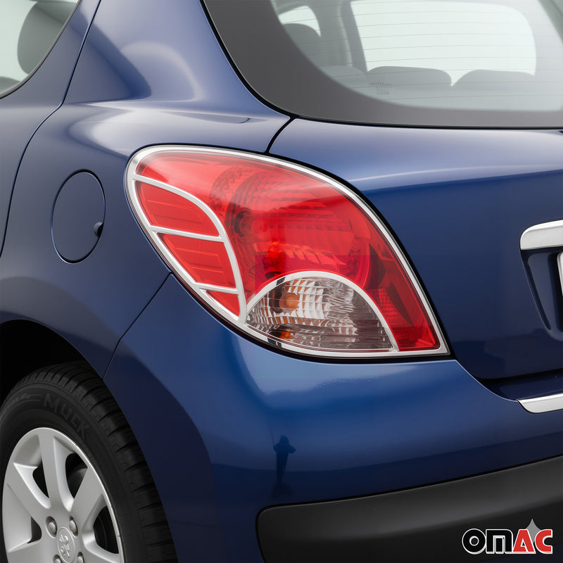 Cadre De Feu Stop Arrière pour Peugeot 207 2006-2012 ABS Chromé 2 Pcs