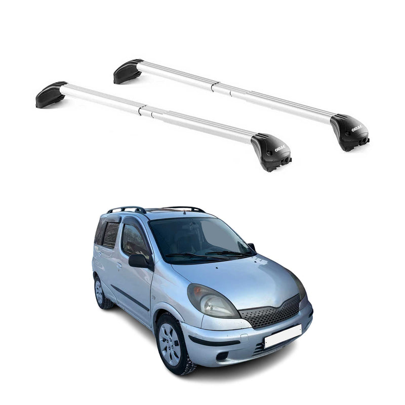 Barres de toit pour Toyota Yaris Verso XP20 1999-2005 5P Gris Argenté 2x ABE