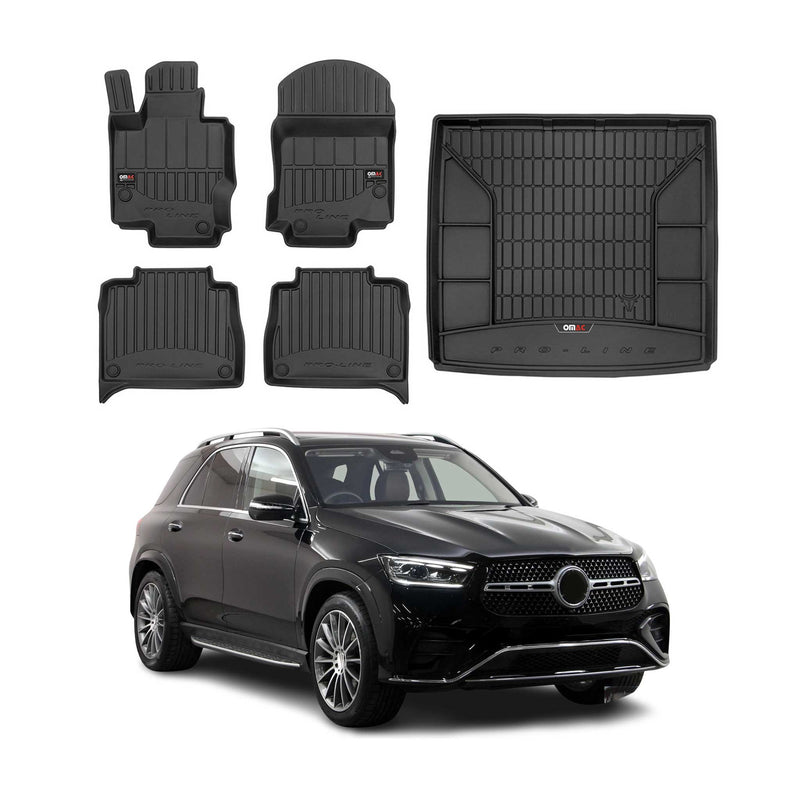 Kit Tapis de Sol et Coffre pour Mercedes Classe GLE W167 2019-2022 TPE Noir