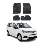 Tapis de sol pour Toyota Proace City 2019-2027 Noir 3D en Caoutchouc TPE 4Pcs