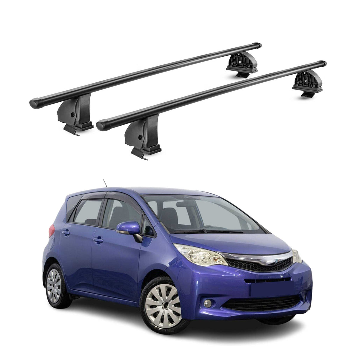 Barres de toit transversales acier pour Subaru Trezia 2011-2016 TÜV Noir 2Pcs