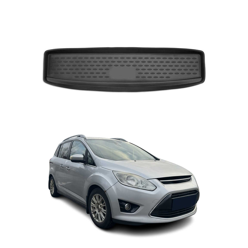 Tapis de Coffre pour Ford Grand C-Max 2010-2019 Noir TPE