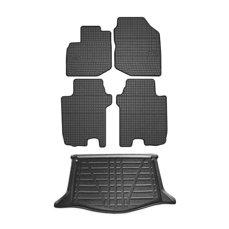 Kit Tapis de sol et coffre pour Honda Jazz 2008-2015 TPE Noir