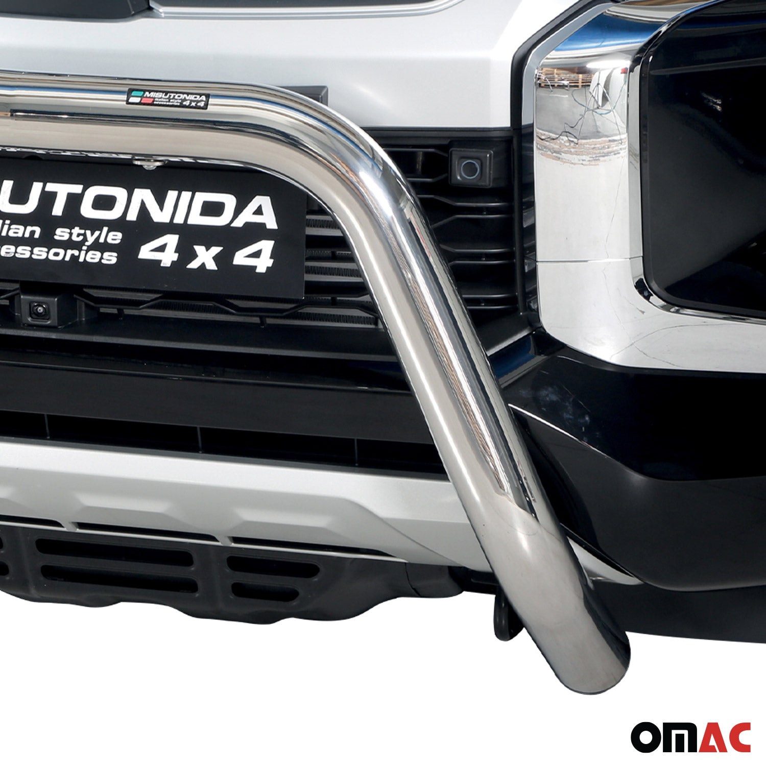 Pare-buffle Avant pour Mitsubishi L200 2019-2023 76 mm en Acier Gris