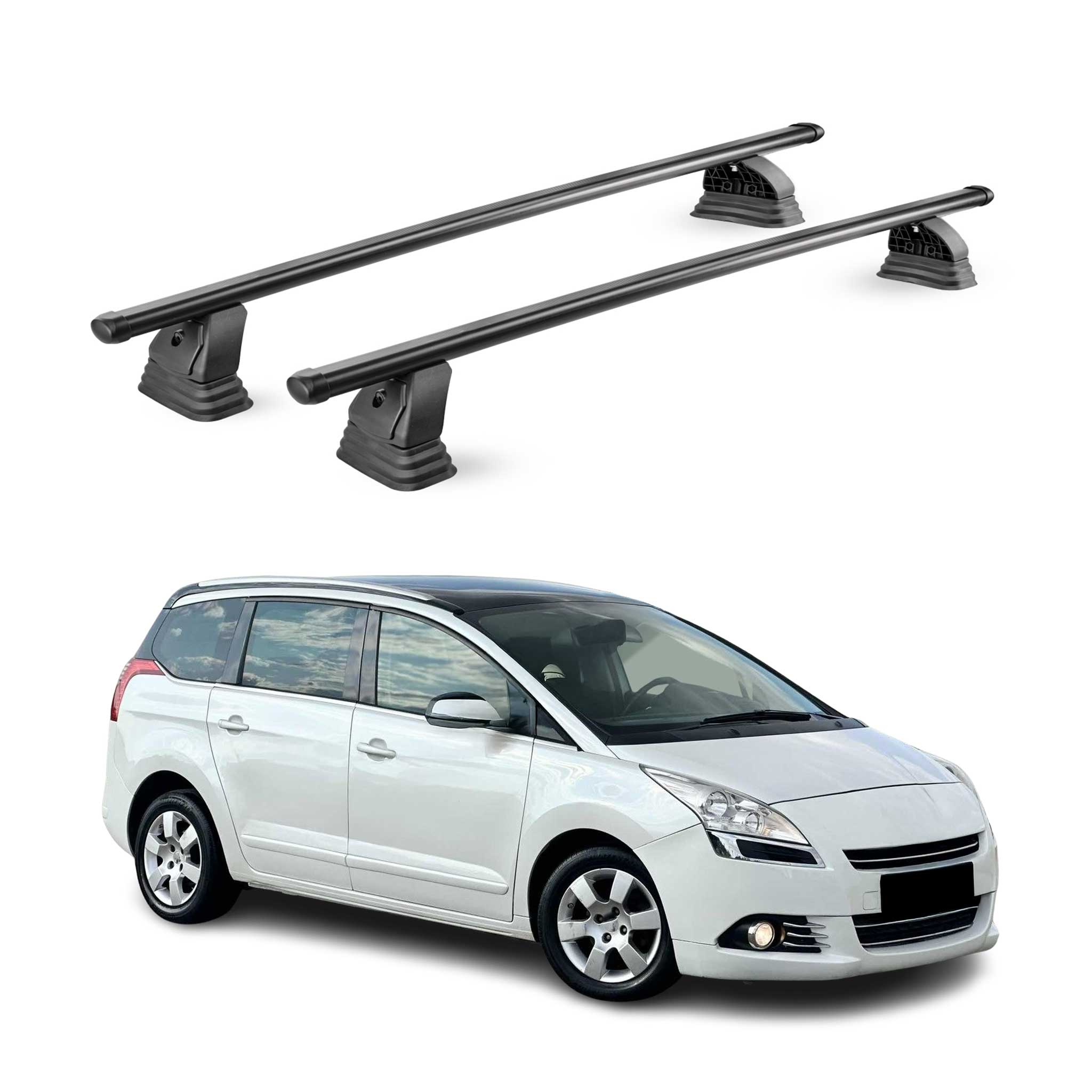 Barres de toit transversales acier pour Peugeot 5008 I (Sans barres) 2009-2016
