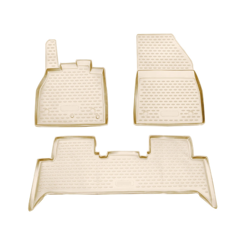 Tapis de sol pour Renault Scenic III 2010-2016 en caoutchouc TPE 3D Beige 3Pcs