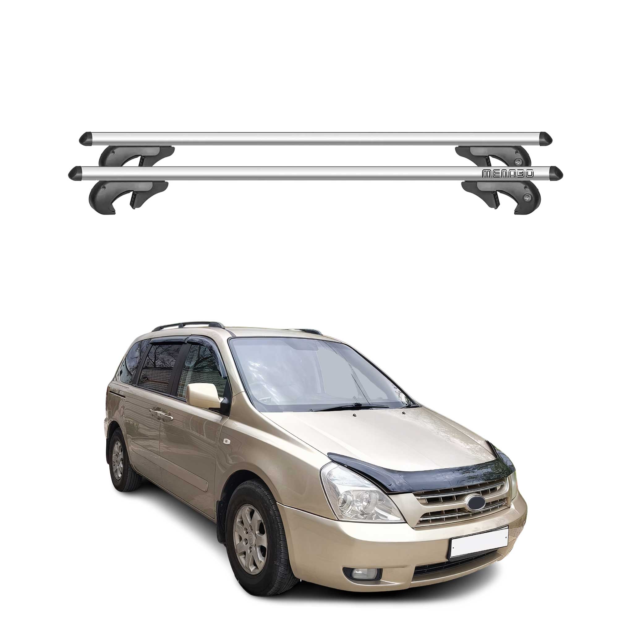 Barres de toit pour Kia Grand Carnival VQ 2006-2011 90kg Aluminium Gris 2x