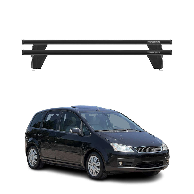 Menabo Barres de toit Transversales pour Ford C-Max 2003-2010 Noir ABE 2x