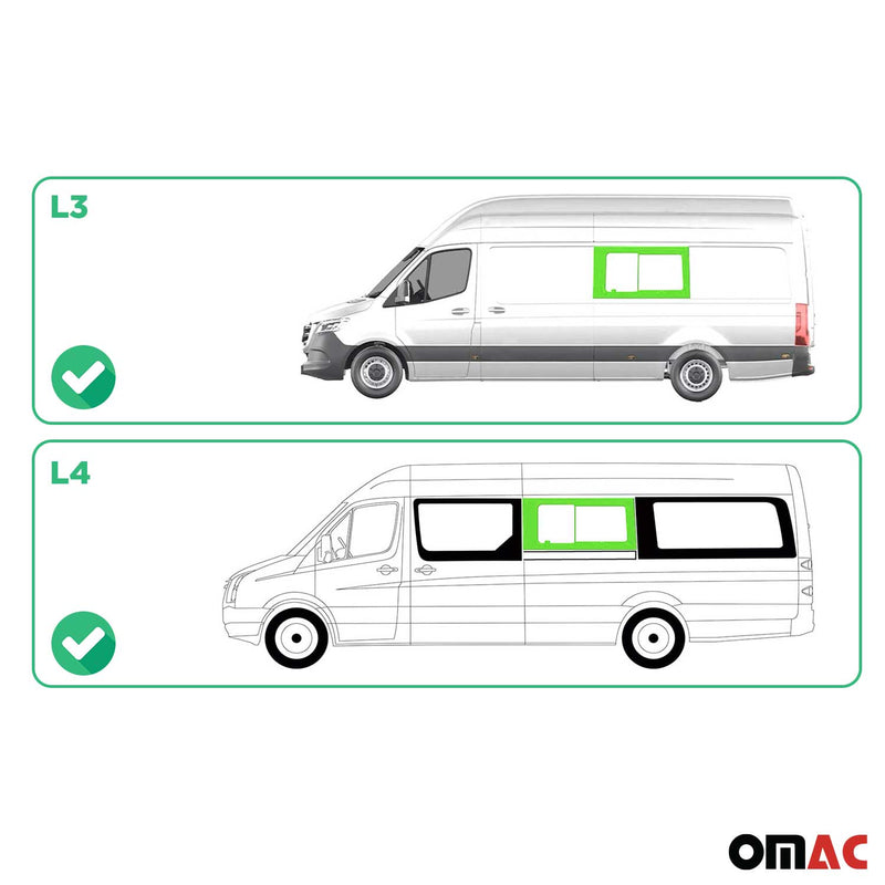 Vitre de Porte pour VW Crafter 2006-2017 L3/L4 milieu Gauche coulissante