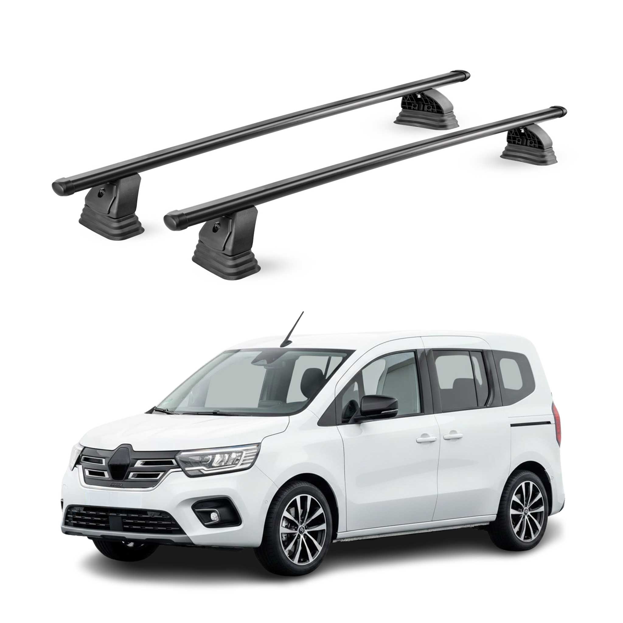 Barres de toit transversales acier pour Renault Kangoo III 2021-2026 TÜV Noir 2x