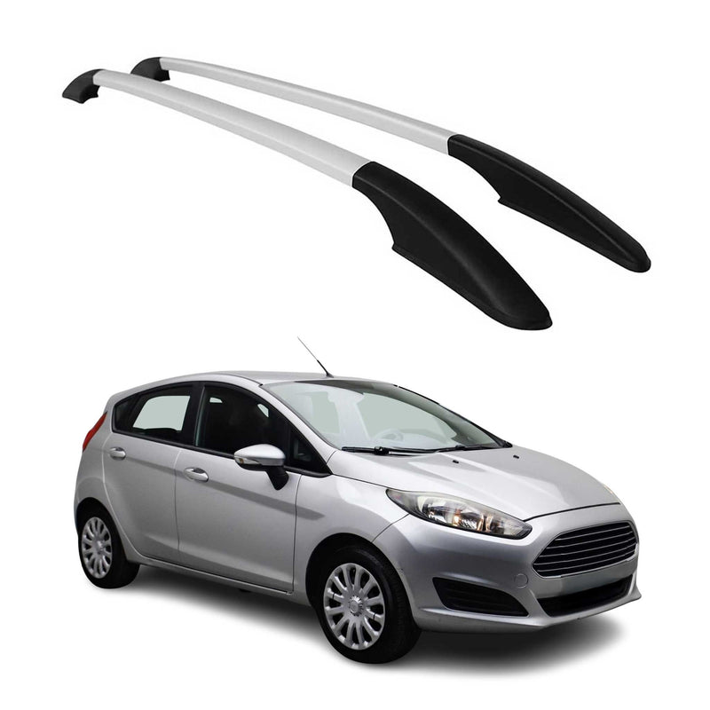 Barres de toit longitudinales pour Ford Fiesta VI 2008-2017 en Alu gris