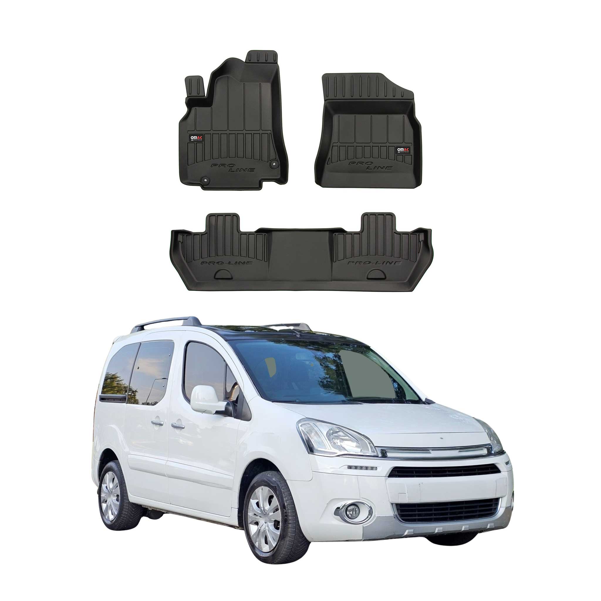 Tapis de Sol pour Citroen Berlingo 2008-2018 TPE Noir