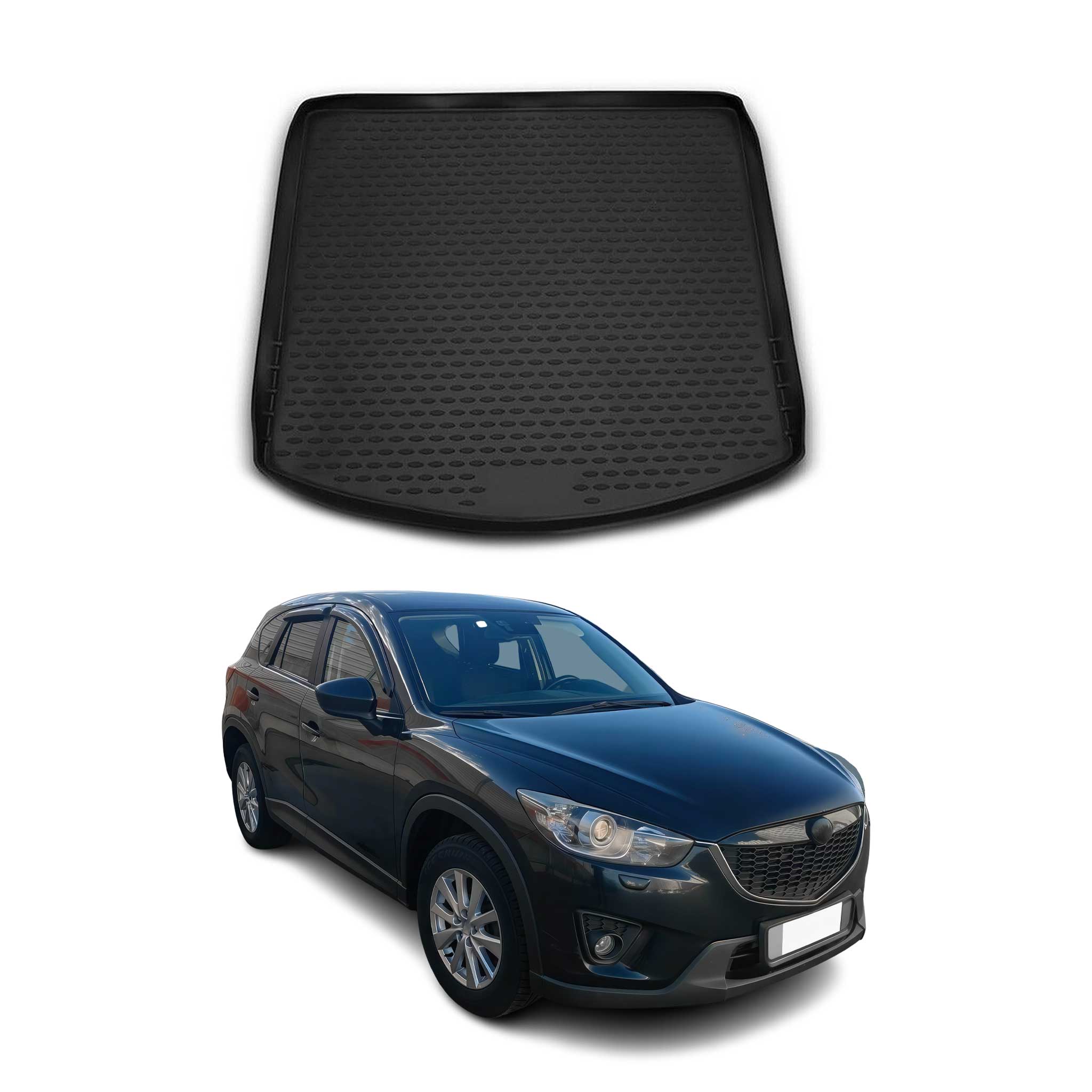 OMAC Tapis De Coffre pour Mazda CX-5 2012-2017 en caoutchouc Noir