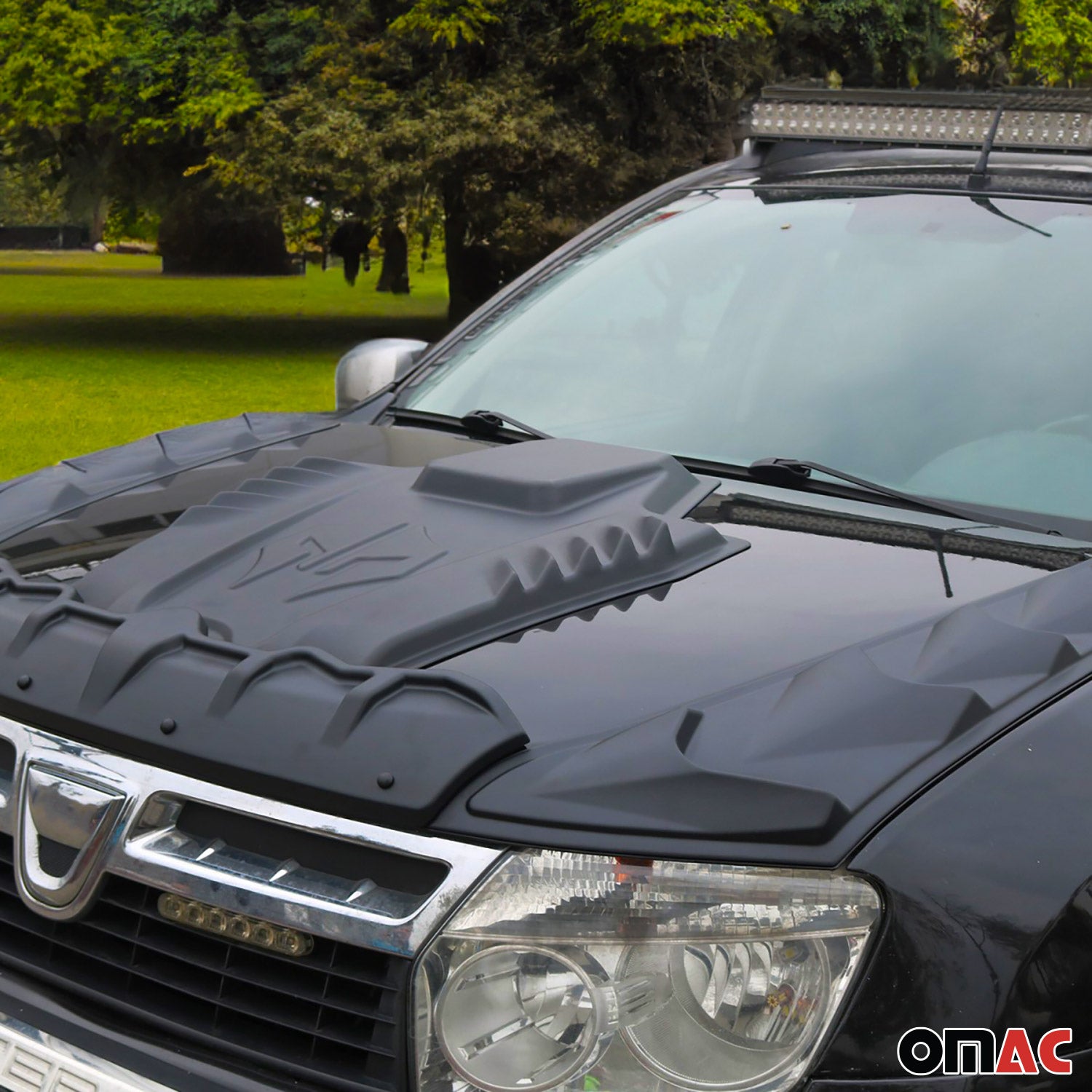 Deflecteurs d'air capot de voiture pour Dacia Duster 2010-2017 en ABS Noir 3 Pcs