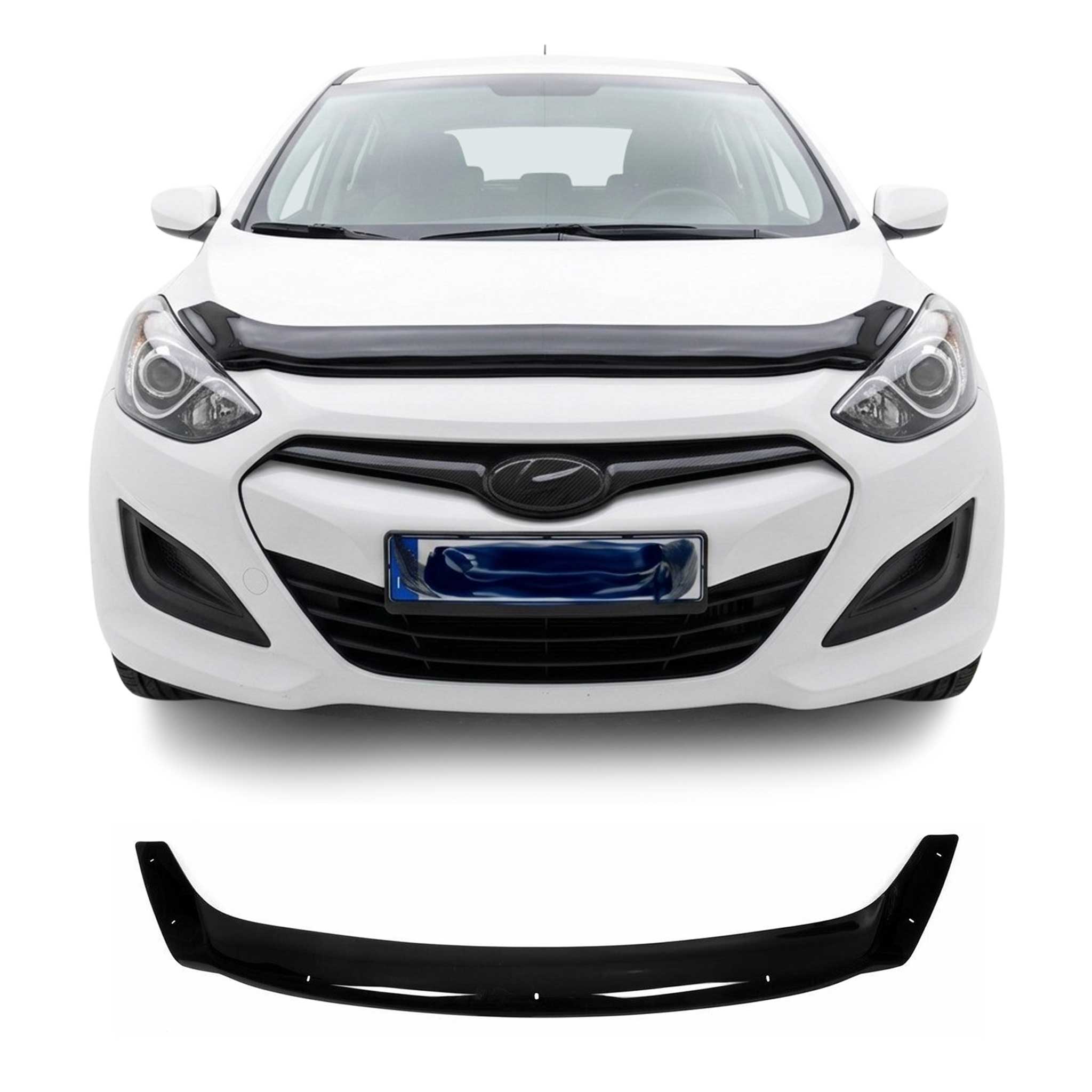 Deflecteurs d'air capot de voiture pour Hyundai i30 2012-2017 Acrylique Noir
