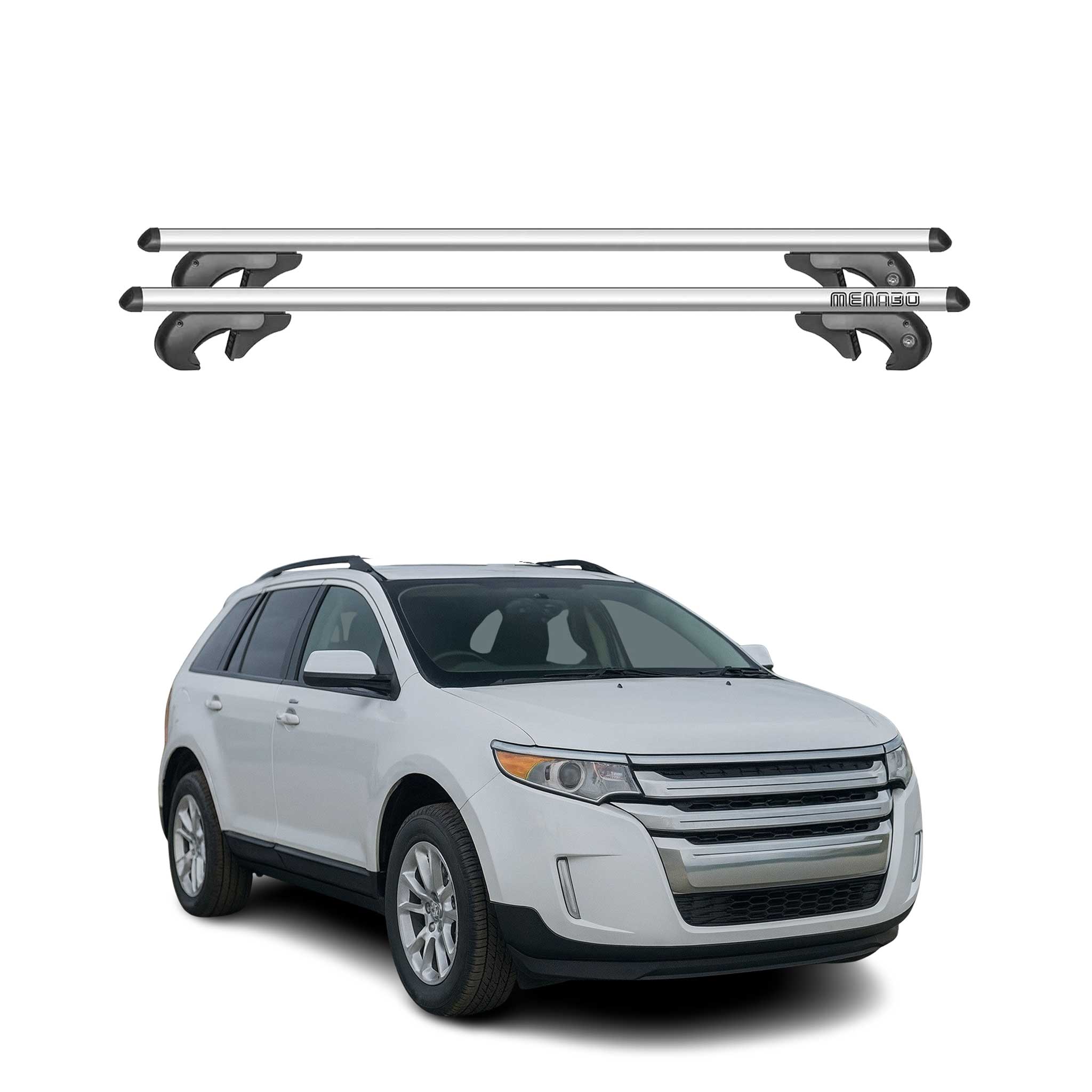 Barres de toit transversales pour Ford Edge 2006-2010 Pre-FL Aluminium Gris 2x