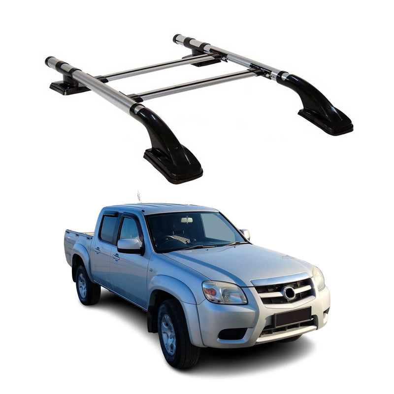 KIT Barres de toit trans+long pour Mazda BT-50 2007-2012 Gris Aluminium
