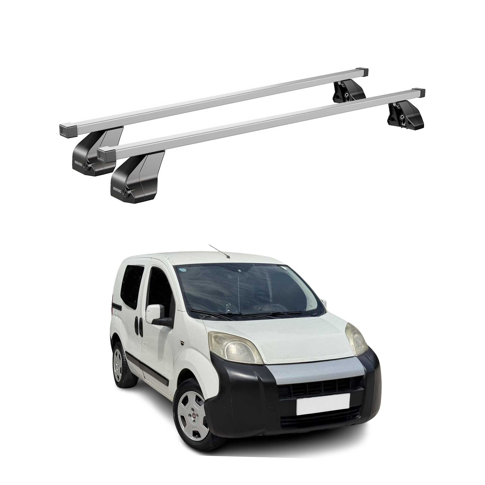 Barres de toit transversales pour Fiat Fiorino III 2007-2016 Acier Gris