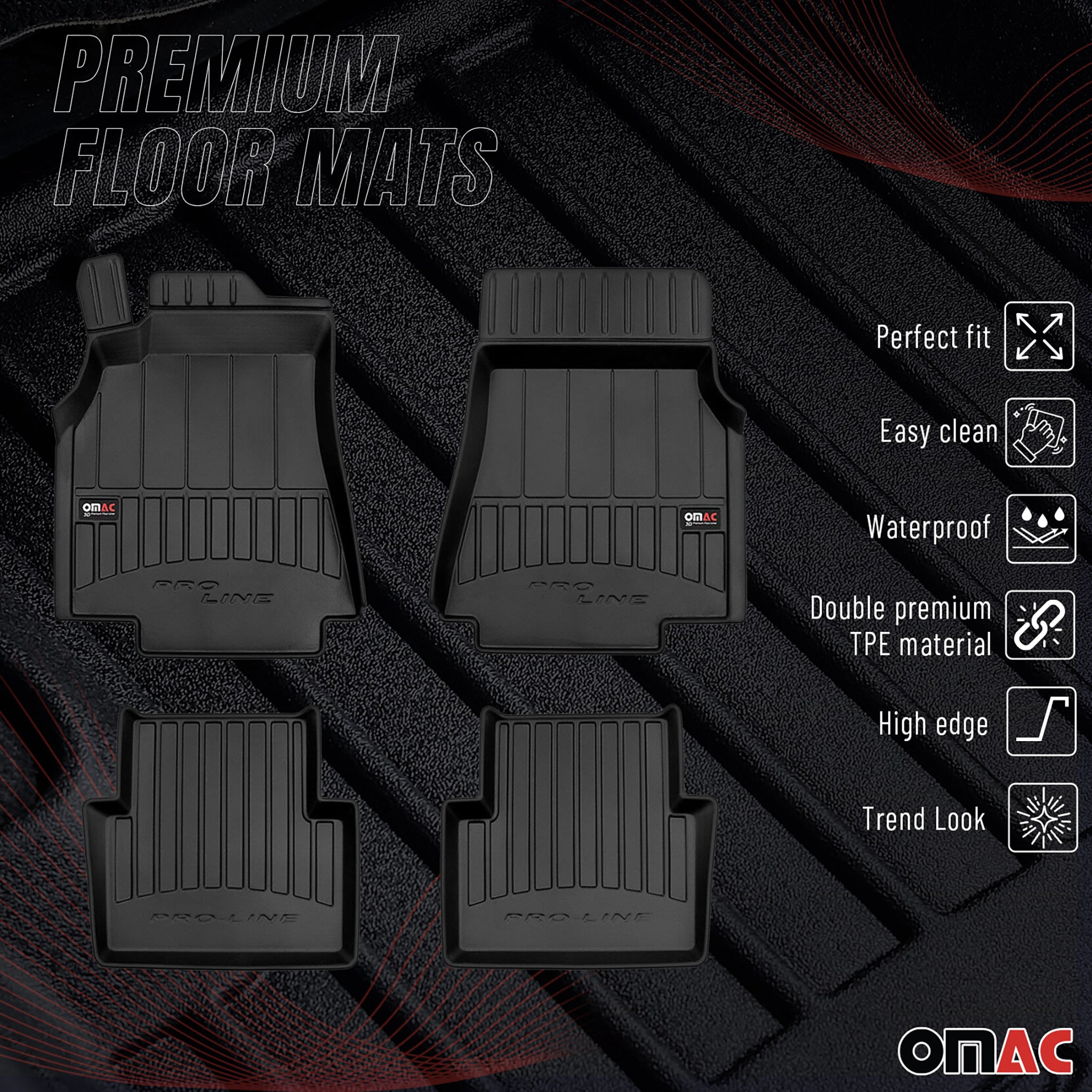 Tapis de Sol pour Mercedes Classe A W169 2004-2012 TPE Noir