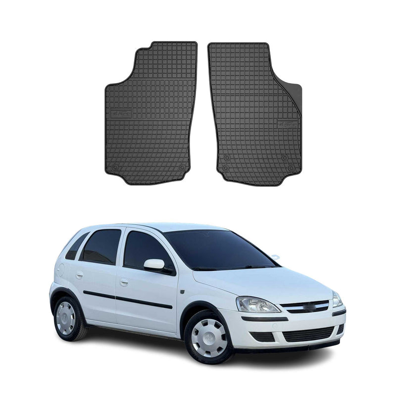 Tapis de Sol pour Opel Corsa C 2000-2006 Convient à 1ème rangée Caoutchouc 2x
