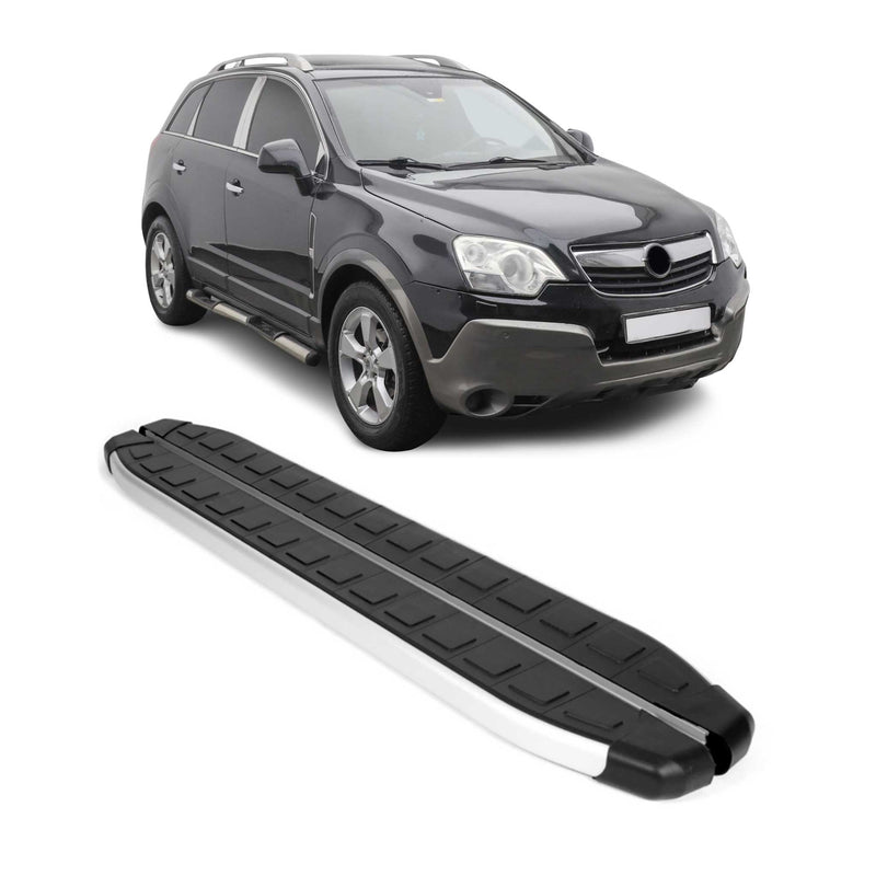 Marchepieds Latéraux pour Opel Antara 2006-2015 Aluminium Noir Gris 2Pcs
