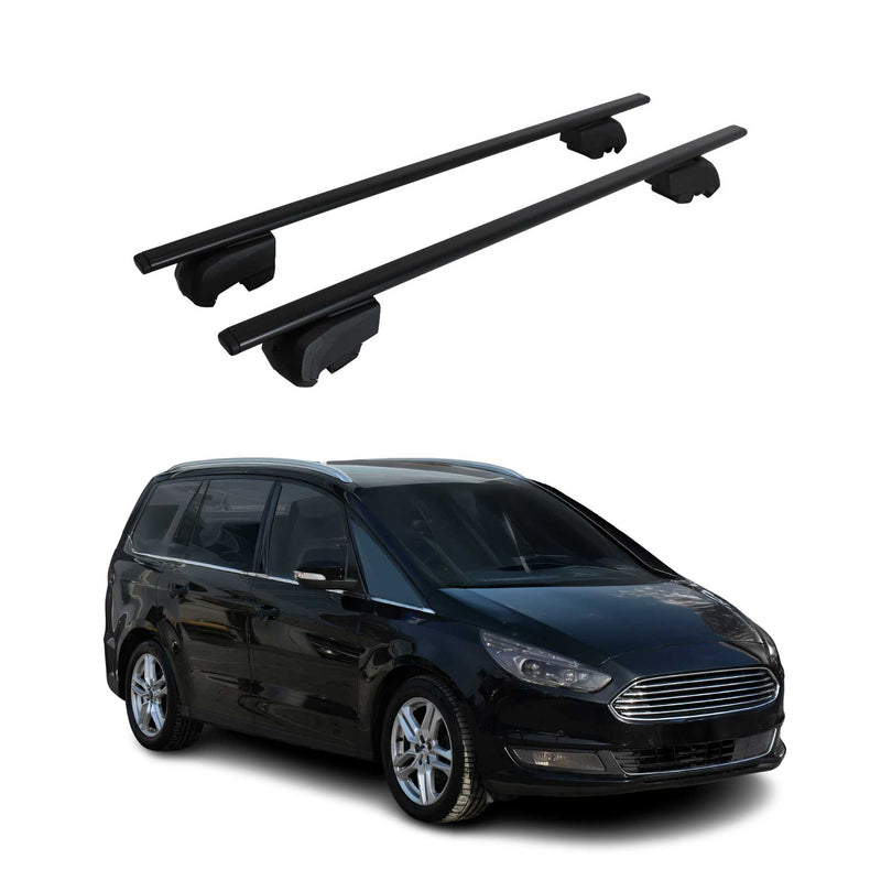 Barres de toit Transversales pour Ford Galaxy 2015-2023 Fer Noir ABE
