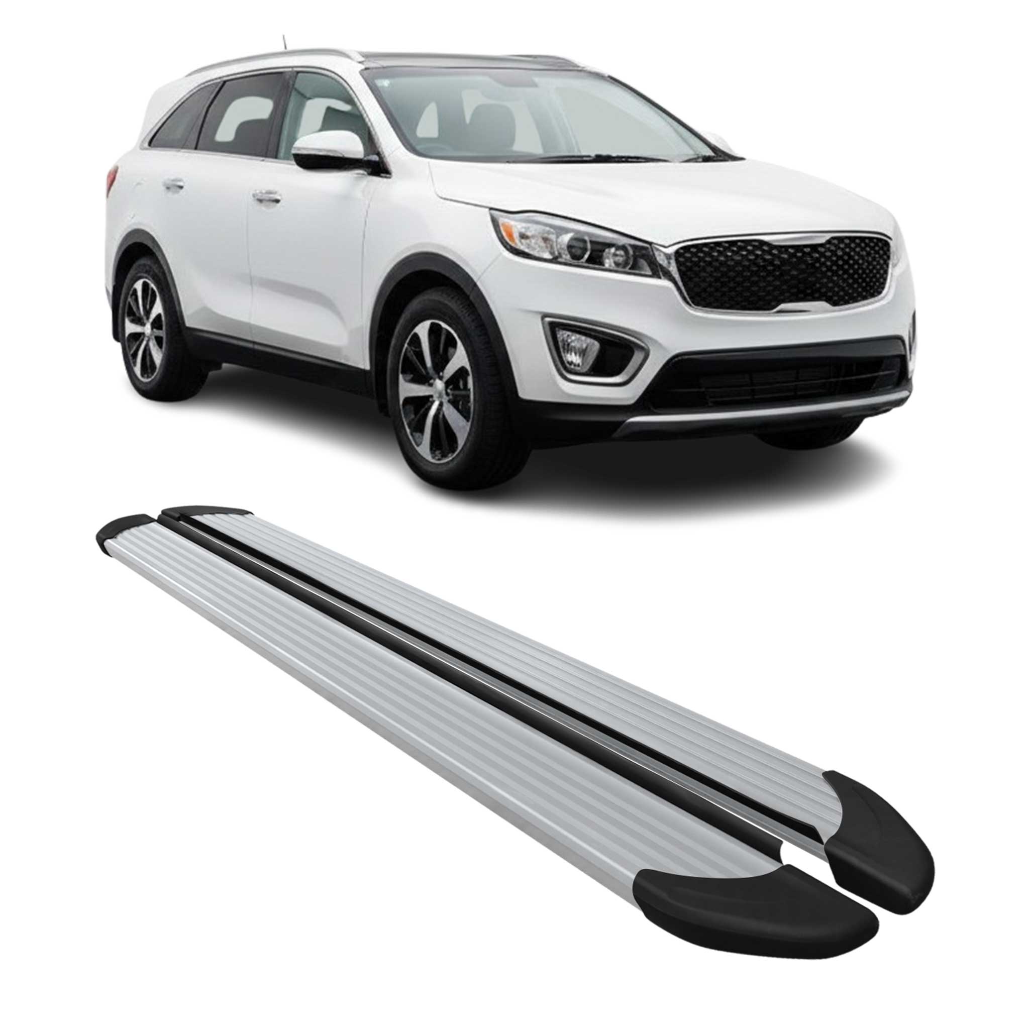 Marchepieds Latéraux pédale pour Kia Sorento 2014-2020 Aluminium Argent 2Pcs