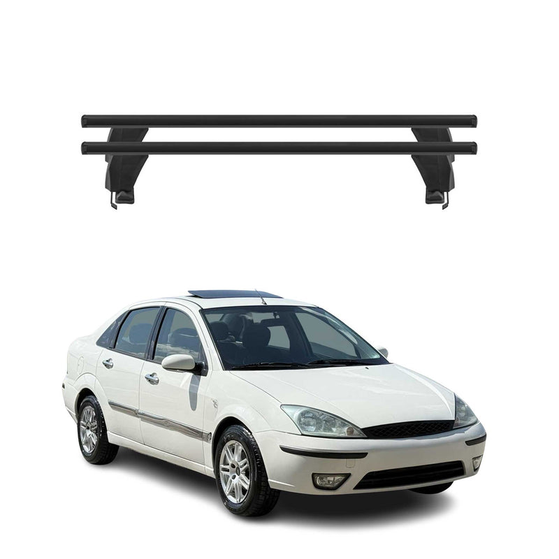 Menabo Barres de toit Transversales pour Ford Focus I 1998-2005 Noir ABE 2x