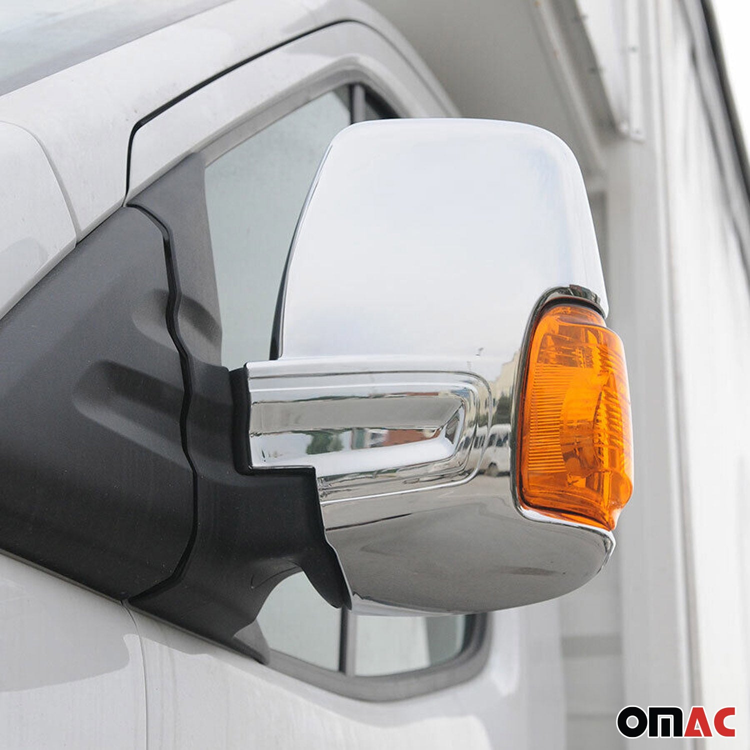 Coques de Rétroviseurs pour Ford Transit 2015-2026 en ABS Argent Chromé 2Pcs