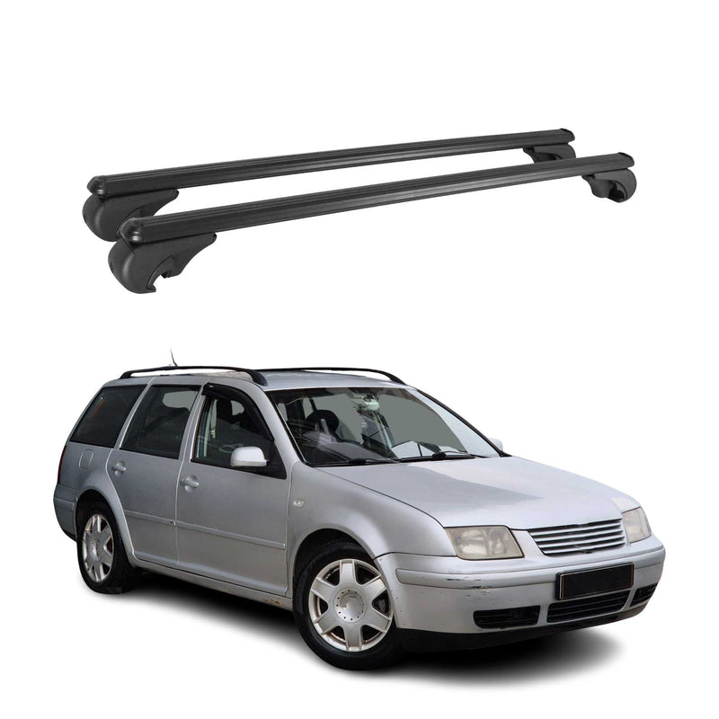 Barres de toit Transversales pour VW Bora Variant 1999-2005 Aluminium Noir