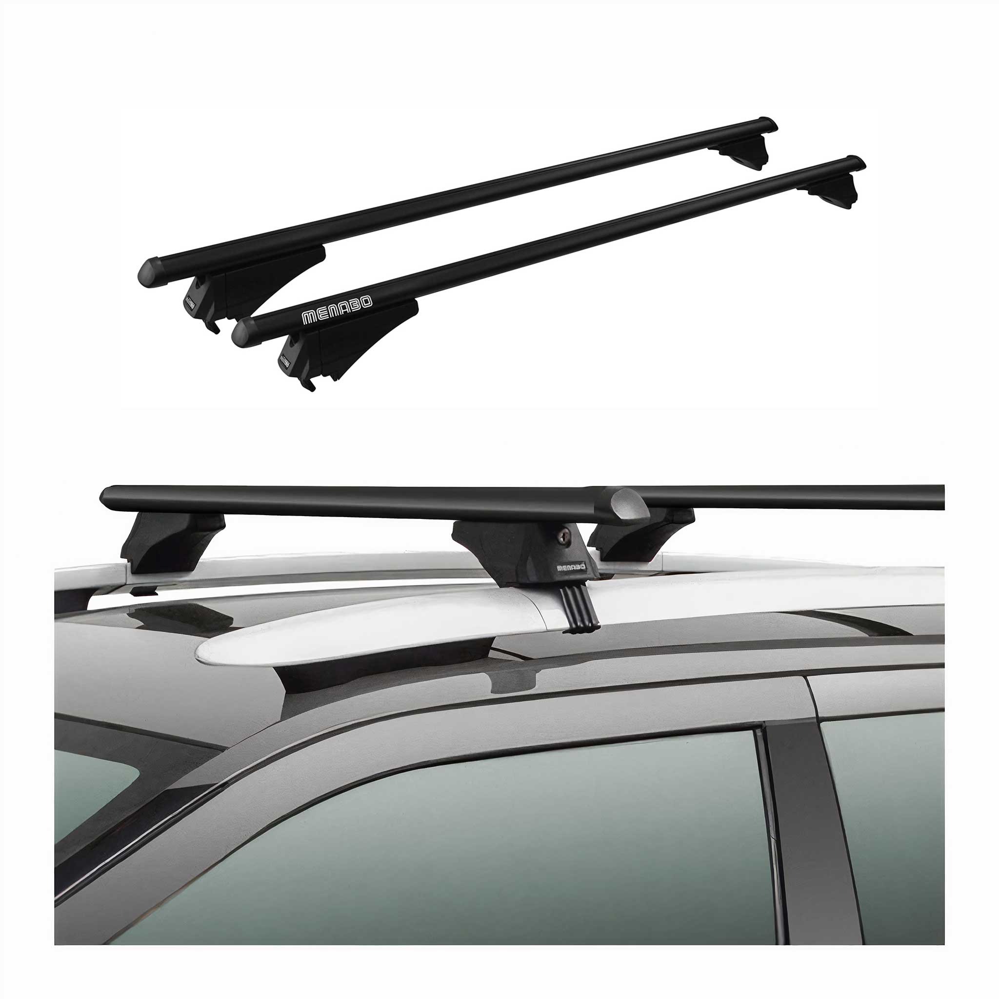Tiger Barres de toit transversales pour Nissan Qashqai 2017-2021 Noir